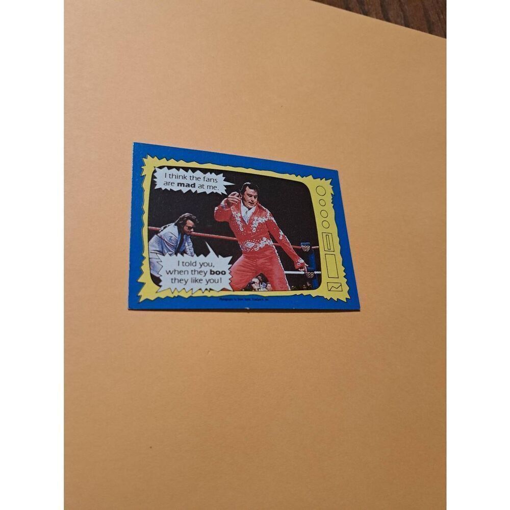 Vintage 1987 WWF Topps Trading Card 72 Honky Tonk Man Jimmy Hart Superstar Speak